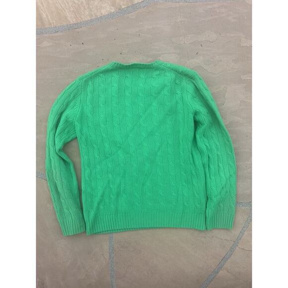 Crewcuts Green 100% Cashmere Cable Knit Crew Neck Sweater Size 14 - Picture 3 of 3